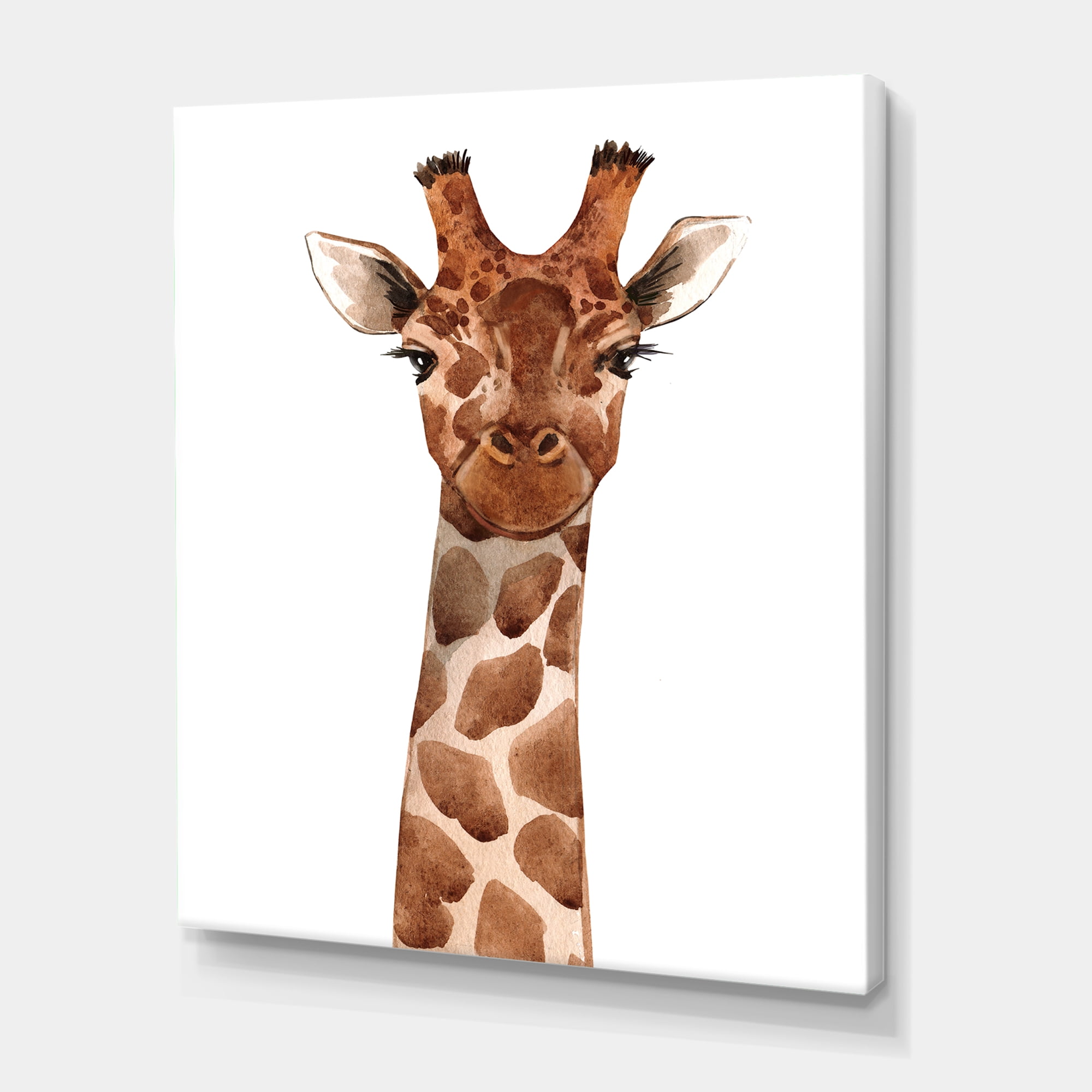 Designart ' Close Up Portrait of A Giraffe XI ' Farmhouse Canvas Wall Art Print