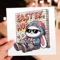 3drose, Easter Hop Text and a Funny Bunny Sits by the Brick Wall Gift ...
