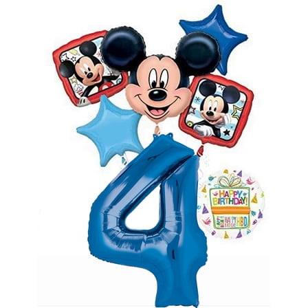 NEW Mickey Mouse 4th Birthday Party Supplies Balloon Bouquet Decorations