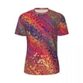 thumbnail image 4 of T Shirt For Men Gym T-Shirt For Man Marble Paint Splatter T-Shirts Harajuku Trippy Rainbow Print Sum, 4 of 7
