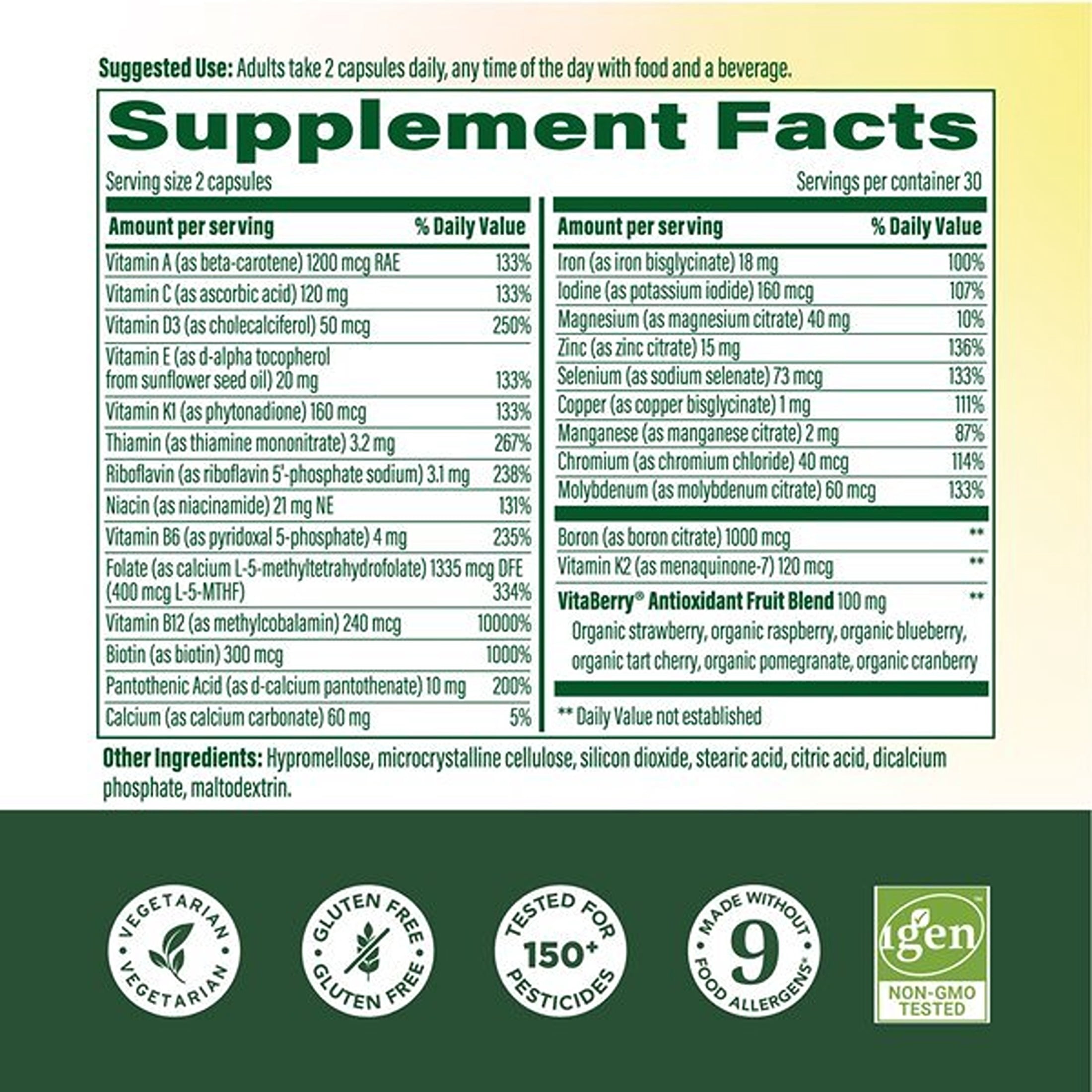 (3 pack) MegaFood Whole Body Women's Multivitamin Multivitamin for Women Vitamin D3 K2, Magnesium Citrate, Folate, Biotin, Iron Brain, Heart, Skin & Hair & Immune Support 60 Capsules, 30 servings
