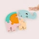 thumbnail image 3 of Rompecabezas de madera con animales para niños y niñas. Aprendizaje Montessori. Elefante, 3 of 6