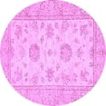 thumbnail image 1 of Ahgly Company Indoor Round Oriental Purple Traditional Area Rugs, 7' Round, 1 of 4
