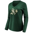 thumbnail image 2 of Women's Green Athletics Core Distressed Team Long Sleeve T-Shirt, 2 of 3