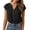 Black, variant on Short Sleeve Blouse for Women Henley Fall Tunic Casual Tops for Women Solid Loose Dolman Sleeve Tops