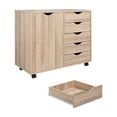 thumbnail image 4 of Naomi Home Adult 5-Drawer Storage Cabinet with Shelf and Wheels for Bedroom or Office, Natural, 4 of 9