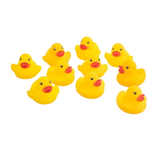 10pcs Juguetes de goma flotantes Zulema para bebé en la tina de baño amarillo