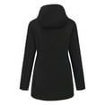 thumbnail image 5 of jtjvou Winter Jackets for Women Fleece Lined Full Zip Hooded Jacket Fashion Tunic Coat Windbreaker Long Coat with Pocket Black XXXL, 5 of 5