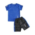 thumbnail image 3 of inhzoy Kids Boys 2PCs Sports Suit Activewear Quick Dry Short Sleeve T-Shirt with Shorts Blue 7-8, 3 of 6