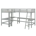 thumbnail image 6 of Bellemave L-Shaped Loft Bed with L-shaped Desk Twin Size Loft Bed with Desk for 2 Wood Corner Twin Beds with Ladder and Guardrails for Teens, No Box Spring Needed (Gray), 6 of 11