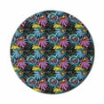thumbnail image 1 of Flower Mouse Pad for Computers, Ornamental Composition of Blossoming Flower Sixties Style Colorful Cartoon Design, Round Non-Slip Thick Rubber Modern Mousepad, 8" Round, Multicolor, by Ambesonne, 1 of 2