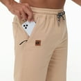 thumbnail image 2 of Yundobop Men's 9" Inseam Zipper Pocket Stretch Shorts Khaki 30, 2 of 5