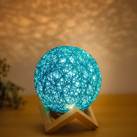LEORX table lamp that reflects stars Round Twine Vine Table Lamp for Hallway 1Pcs