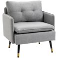 thumbnail image 1 of HOMCOM Accent Chair with Tufted Back Cushion and Steel Legs for Living Room, 1 of 10