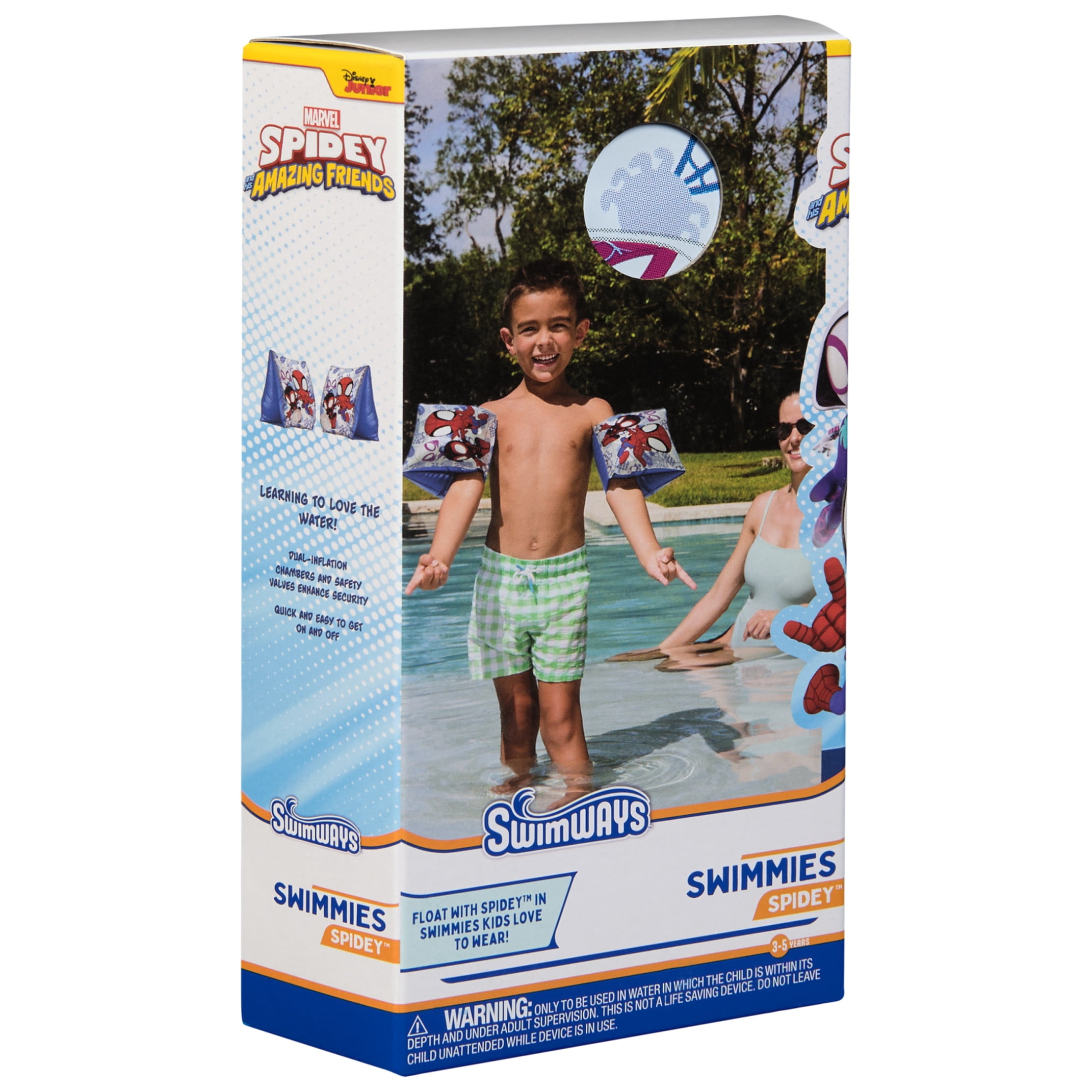 SwimWays Spider-Man Soft Swimmies, Kids Water Wings, Ages 3-5 Years