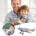 thumbnail image 2 of A Set DIY 3D Stainless Steel Metal Puzzle Adult Stereo Model Spitfire Aircraft 3D Metal Model Kit, 2 of 7