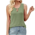 thumbnail image 2 of ITSAME Womens Tank Tops, Solid Color Buckle Neck Loose Fit Summer Elegant Cami Shirts Green S, 2 of 9