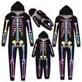 thumbnail image 6 of HNMKIU Halloween Family Matching Skeleton Print Hooded Zip-Up -Piece Pajama Jumpsuit For Mom And Child Cozy Cosplay Outfit Set, 6 of 6