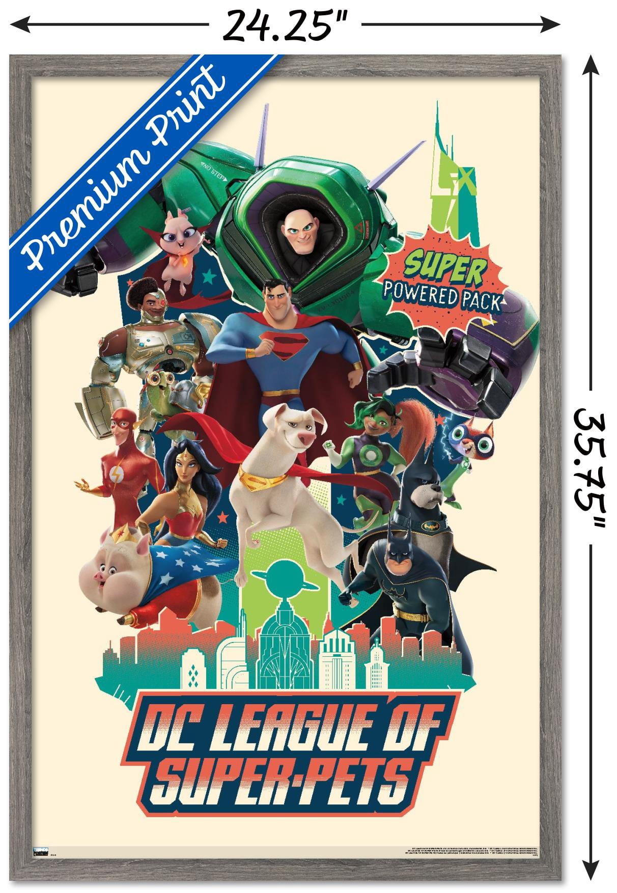 DC League of Super-Pets - Partners Wall Poster, 22.375" x 34" Framed