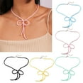 thumbnail image 5 of ZPAQI Vintage Niche Cold Wind Exaggerated Rice Bead Bowknot Necklace Clavicle Chain, 5 of 21