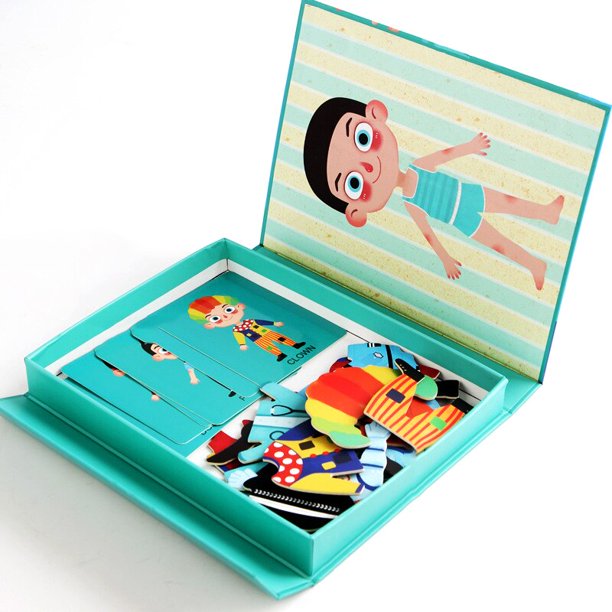 Montessori Magnetic Dress Up Dress Changing Clothes Toy Jigsaw Puzzle Game Early Educational Toys Gifts For Children Kids heqiyong LED