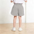 thumbnail image 6 of DAETIROS Girls Gray Cotton Side Split Shorts Elastic Waist Casual Everyday Play Summer Sizes 2T-12,Size 3-4 T, 6 of 6