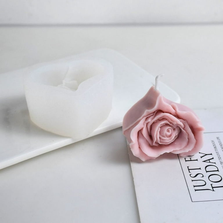 3D Rose Candle Mold Silicone Flower Mold Epoxy Resin DIY Mould for