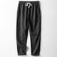 thumbnail image 1 of Pantalones casuales de lino Pantalones largos de tubo recto sueltos de lino para hombre Pantalones de algodón y lino de talla grande para verano, 1 of 5