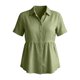 thumbnail image 5 of Craaazy Women's Loose Fit Collared Blouse, Solid Color Short Sleeve Button Down Shirt, Breathable Cotton Linen Casual Top for Daily Wear, Work & Weekend Gifts, 5 of 9
