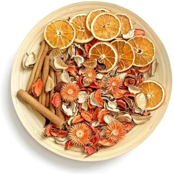 Fall Potpourri Bowl Filler - Dried Orange Slices & Cinnamon Sticks, Decorative Bowl Vase Filler, Orange Scented Potpourri Dried Flowers, Autumn popurri Bags for Harvest Farmhouse Decor Hostess Gift