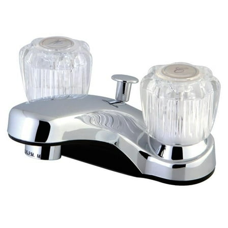 4 in. Twin Acrylic Handle Centerset Lavatory with Pop-Up - Chrome