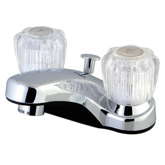 4 in. Twin Acrylic Handle Centerset Lavatory with Pop-Up - Chrome