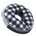 thumbnail image 2 of Collar de recuperación inflable para perros y gatos - Grande, con velcro a cuadros blancos y negros, collar protector ajustable, cono de recuperación cómodo para perros, 2 of 5