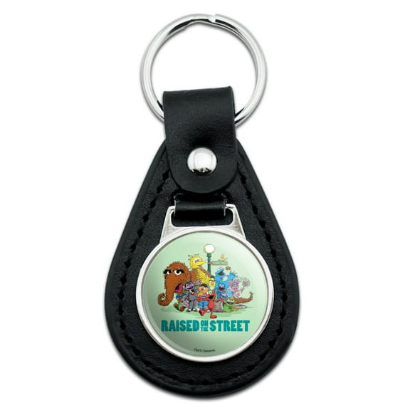 Black Leather  Sesame Street Raised on the Street Keychain