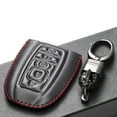 thumbnail image 4 of Vitodeco Genuine Leather Smart Key Fob Case Cover Compatible with Lincoln Continental, MKC, MKZ, MKX (2017 - 2022), Navigator (2018 - 2022), Nautilus (2020 - 2022) - 5 Buttons, Black/Red, 4 of 5