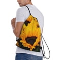 thumbnail image 4 of Yiaed Flower Bush Sunflower Print Drawstring Bags Drawstring Backpack Bulk String Back Pack Gym Sport Bag-Small, 4 of 5