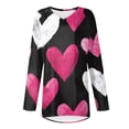 thumbnail image 4 of Resicozy Valentines Shirts for Women Funny Heart Printed Shirt Pullover Casual V-Neck Top Long Sleeve Tee Tops Watermelon Red 2XL, 4 of 6