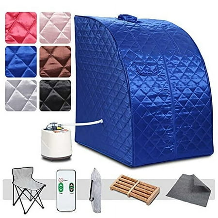 OKAKOPA 2L Portable Steam Sauna Home Spa Tent with Folding Chair, Remote Control for Weight Loss & Detox Therapy