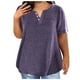 thumbnail image 1 of Fiudx Liquidación de Ahorros de Verano Camiseta Extragrande de Color Liso con Cuello En V para Mujer, 1 of 6