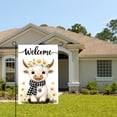 thumbnail image 2 of Amhnf Welcome Cute Cow With Daisy Crown And Checkered Scarf Garden Flag For Home Outdoor Garden Yard Decor 12x18 inch, 2 of 5