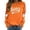Orange, variant on Halloween Sweatshirt for Women Hoodless Sweatshirt for Comfort and Casual Fall Winter Style Wardrobe for Stylish Daily Wear Orange L
