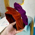 thumbnail image 4 of Eosunjian Women Hairband Rabbit Ears Elegant Retro Velvet Wild Gift Headwear Solid Color Bowknot Ladies Hair Hoop Hair Accessories (Coffee), 4 of 13