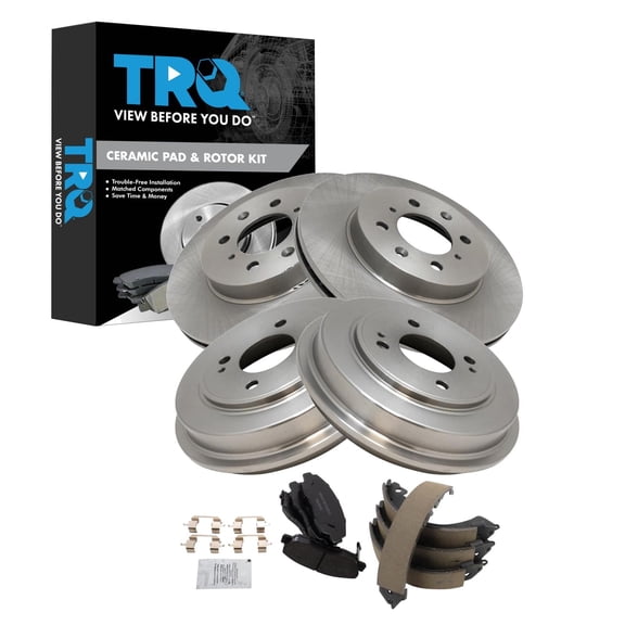 TRQ Front & Rear Brake Pad & Rotor Kit Ceramic Fits 2001-2005 Honda Civic