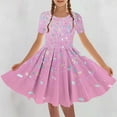 thumbnail image 2 of Sentmoon Robes Formelles pour Filles Été Confortable Robe à Col Rond pour Filles Manches Courtes Ample Imprimé Floral Respirant Vêtements Mignons pour Filles 10-12 pour Vacances à la Plage 11 Ans, 2 of 7