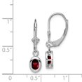 thumbnail image 2 of White Sterling Silver Earring Drop & Dangle Women'S Garnet Oval Red 28 mm 7, 2 of 2