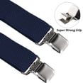 thumbnail image 2 of Buyless Fashion Heavy Duty Textured Suspenders for Men - 48" Adjustable Straps 1 1/2" - Y Shape - 5148-Navy, 2 of 7