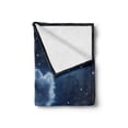 thumbnail image 2 of Dark Blue Soft Flannel Fleece Blanket, Vivid Night Sky with Stars Clouds and Crescent Moon Wooden Planks Celestial, Cozy Plush for Indoor and Outdoor Use, 60" x 80", Dark Blue White, by Ambesonne, 2 of 6