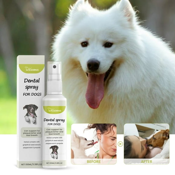 Fresh Breath Oral Spray, Pet Oral Care Solution, Natural Ingredients + Hygienic Freshening, 100ML Size, For Animals, Animal Breath Freshener, Tartar Disloding + Stain Removal, Safe Animal Akmoler