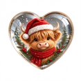 thumbnail image 2 of Tyidzon Highland Cow Christmas Ornament, Heart Shape Flat Acrylic Print for Highland Cow Lovers and Tree Decoration, 3.15 in, 2 of 8