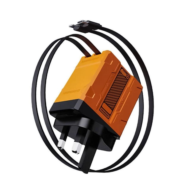 120W Dual-Port Fast Charger with Retractable Cables for All Smartphones, Tablets, & Laptops, Wall Quick Charge Adapter